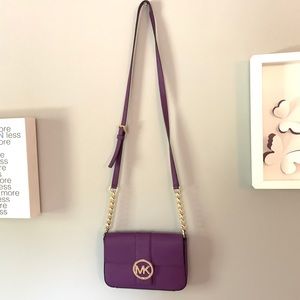 Michael Kors deep purple cross body bag